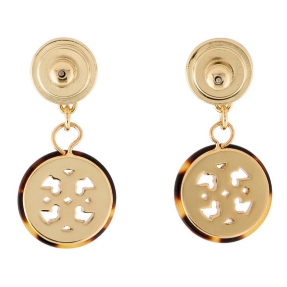 Tory Burch Black and Gold Tortoise Earrings NWT - Picture 4 of 10